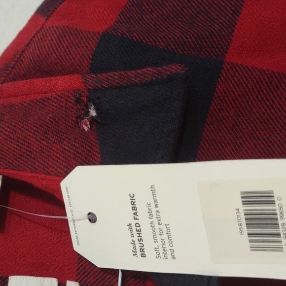 NWT HAS DEFECT LEVI'S RED AND BLACK BARSTOW WESTERN FLANNEL SHIRT XXL - Picture 5 of 16